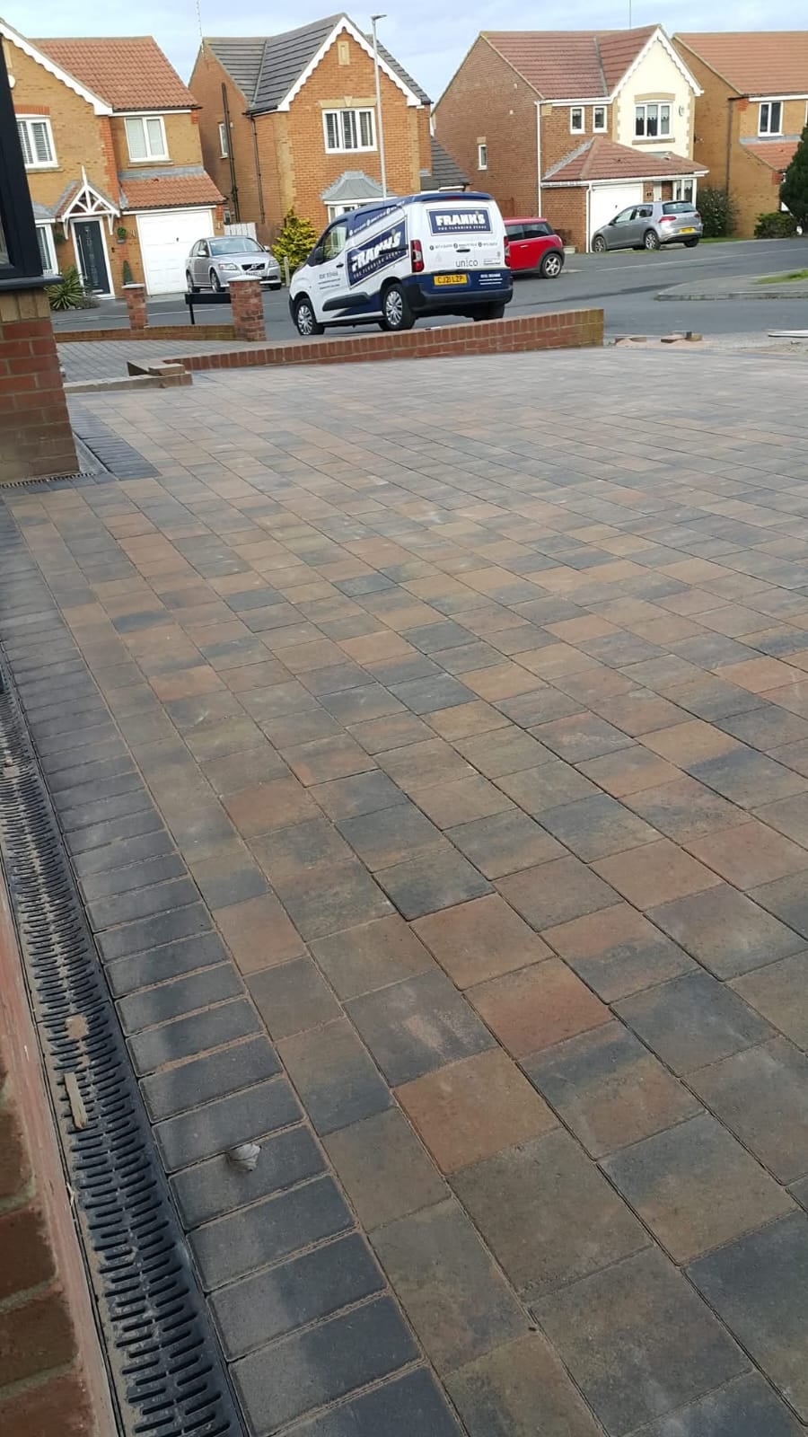Completed block paved driveway surface by Ashurst and Sons Roofing