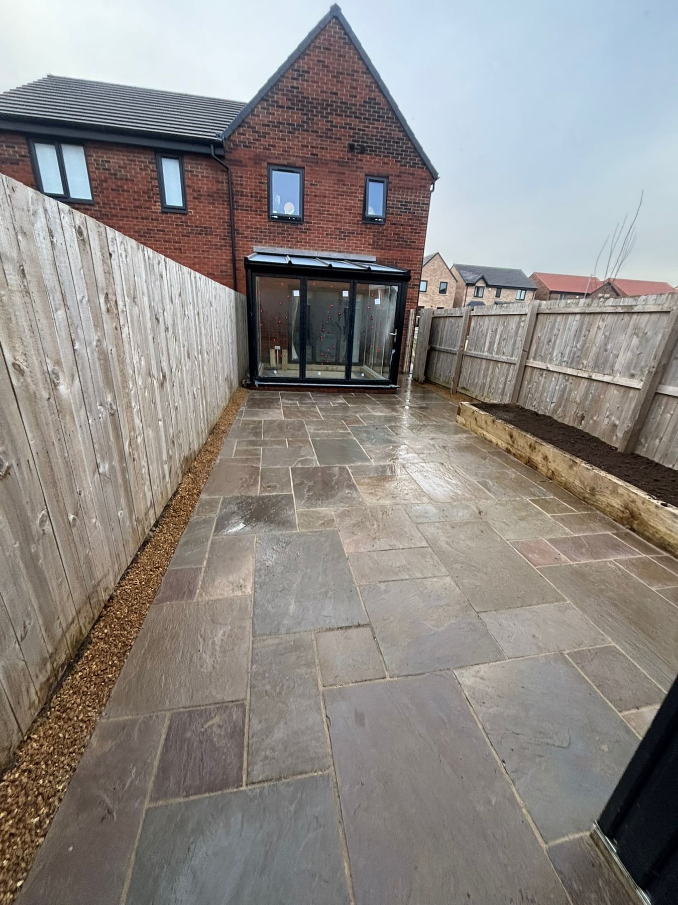 Finished patio paving by Ashurst and Sons Roofing